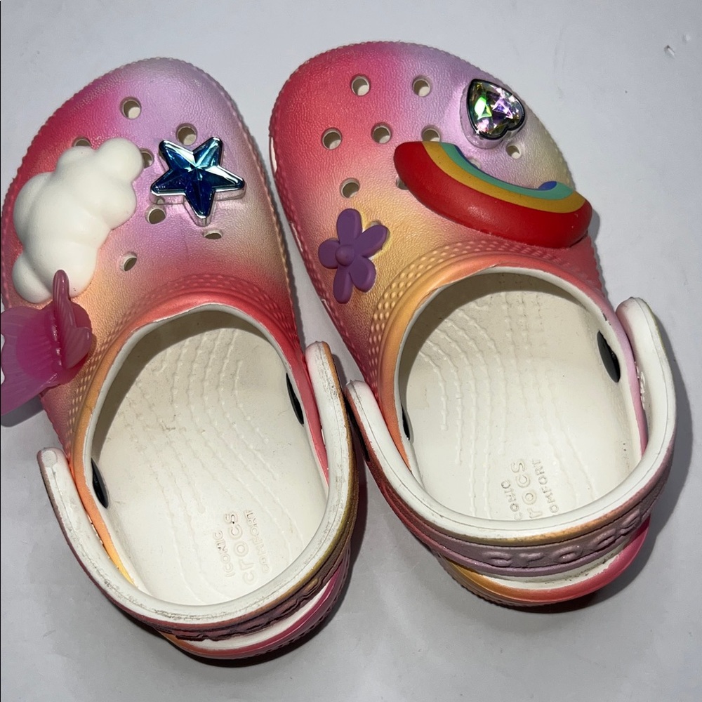 CROCS Kids Multicolor Sandals with Fun Charms - Picture 1 of 9
